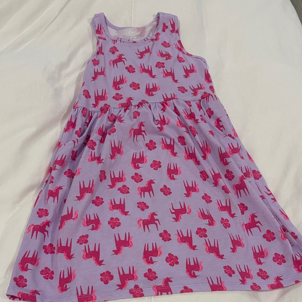Charming Kids Dress in Lavender and Fuchsia